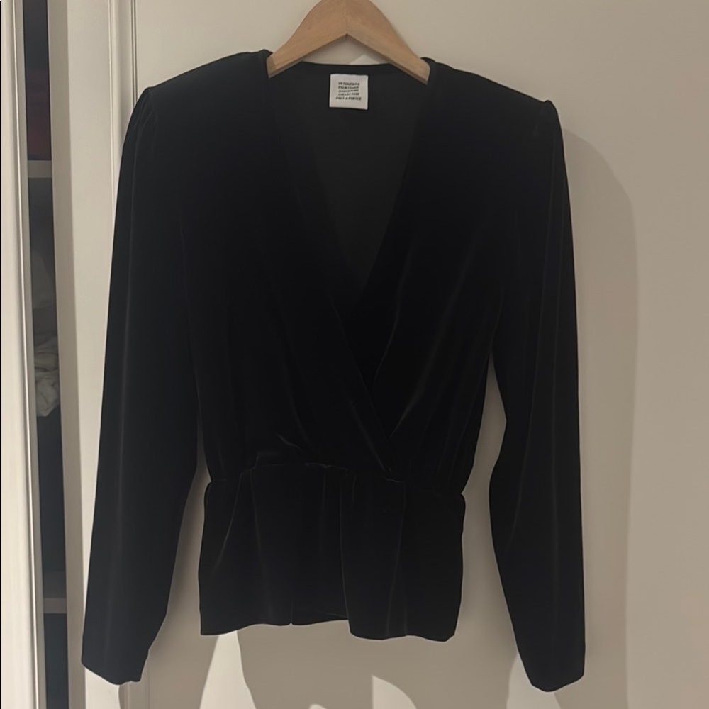 Elegant Black Velvet Blouse